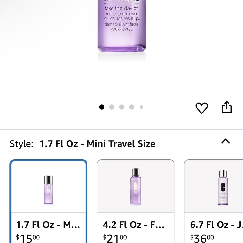 Clinique Makeup Remover 1.7 oz Travel Size